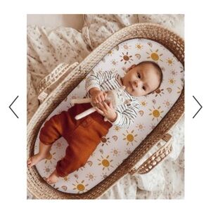 Babebay Rainbow & Sun Orange Yellow White Baby Bassinet Cotton Sheet